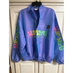 Vintage Surf Style Windbreaker Jacket Purple Neon Interplanetary Body Gear 90s